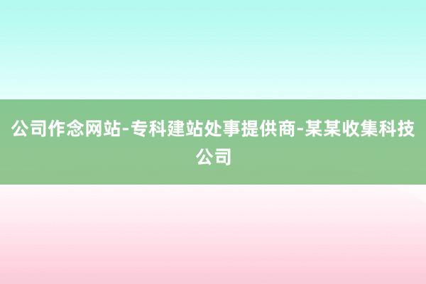 公司作念网站-专科建站处事提供商-某某收集科技公司